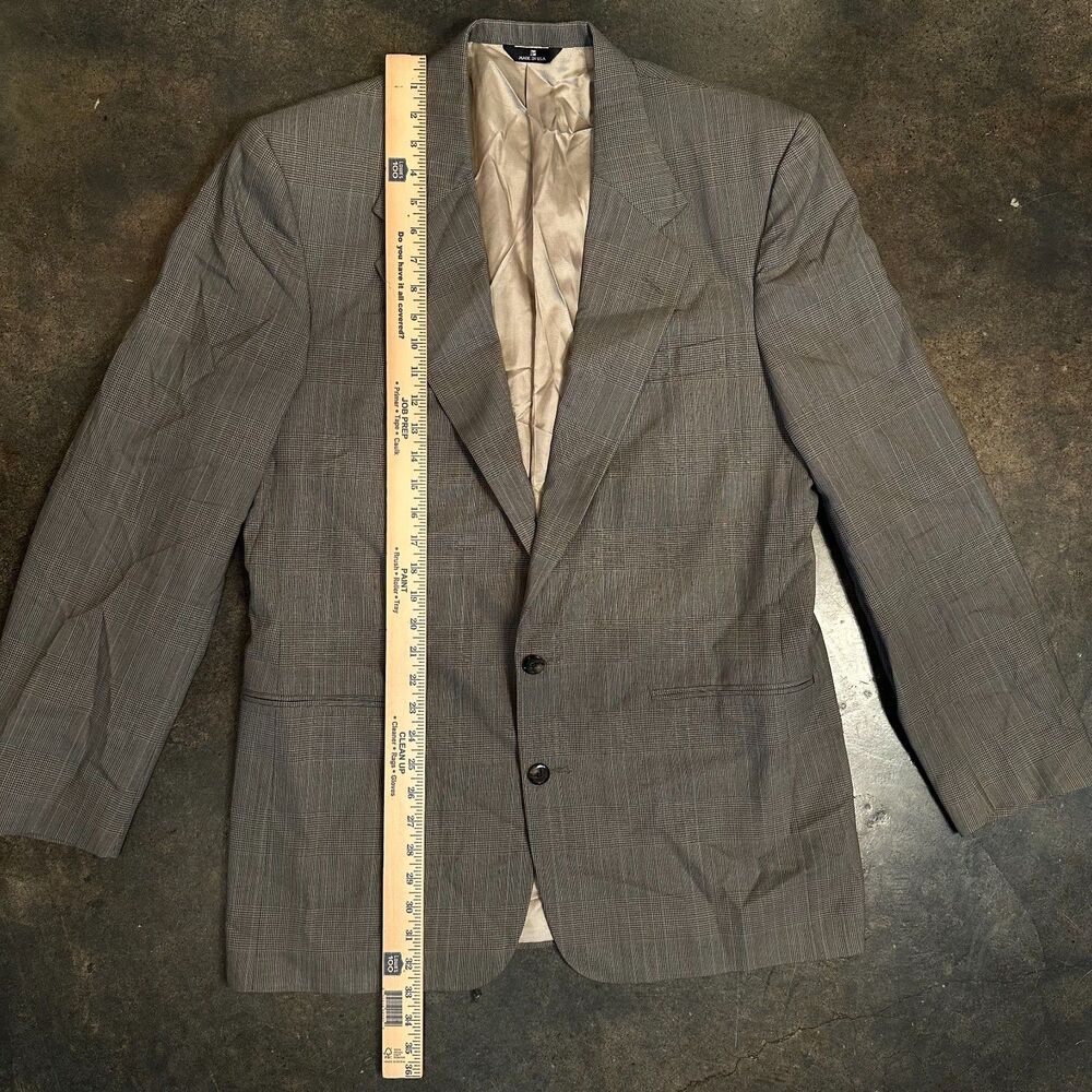 Portofolio Perry Ellis Mens Blazer Sport Coat Gray Beige 100% Wool USA Made - Picture 5 of 11
